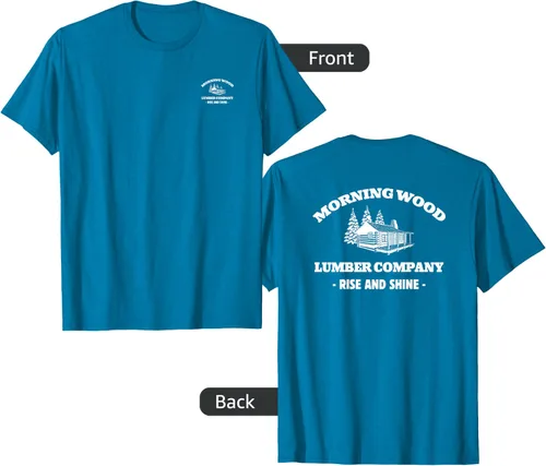 Vista 11 de Morning Wood Lumber Company - Camiseta con estampado de espalda delantera, Negro, S