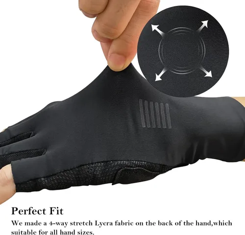 Vista 3 de YKYWBIKE Guantes de ciclismo transpirables, guantes deportivos acolchados de medio dedo, guantes de ciclismo antideslizantes, guantes de bicicleta