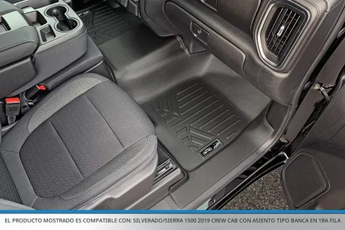 Vista 3 de SMARTLINER Alfombrillas de Suelo de Primera Fila Liner Compatibles con Chevrolet Silverado 1500 2019-2025