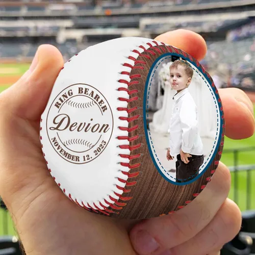 Vista 3 de SLML Día del Padre de béisbol personalizado Foto personalizada y nombre del Día del Padre Interés Impreso Imagen de Béisbol Regalos para papá