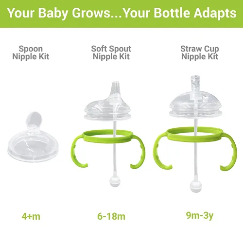 Vista 4 de Ultimate Weaning and Transitional Nipple Kit compatible con biberones Comotomo de 5 oz y 8 oz a partir de 4 meses