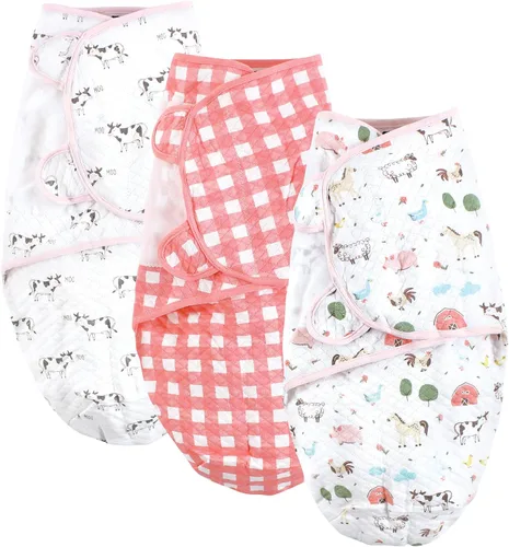 Vista 8 de Hudson Baby Envoltura de algodón acolchada unisex para bebé, 3 unidades, bosque de niños, 0-3 meses