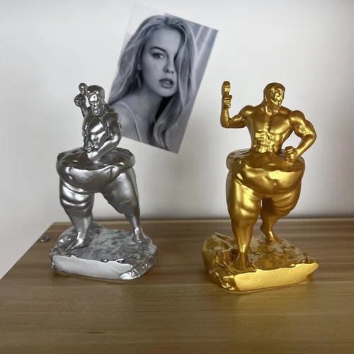 Vista 9 de Autoescultura, toma un martillo para tallarte a ti mismo, estatua de fitness para perder peso, decora tu hogar, oficina o estante