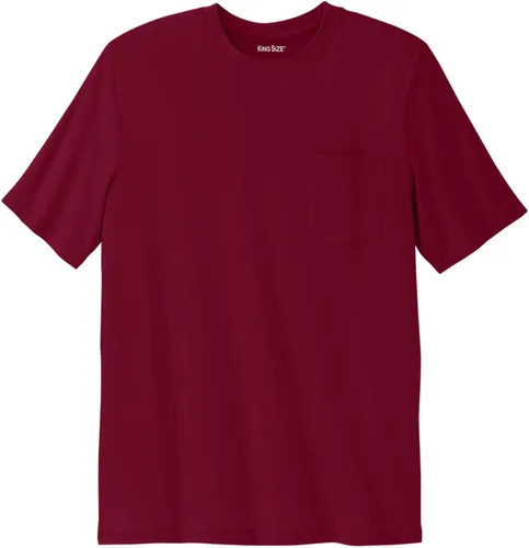 Vista 29 de KingSize Big & Tall Shrink-Less - Camiseta ligera, con cuello redondo, con bolsillo para hombre Gris Caliente Carbón