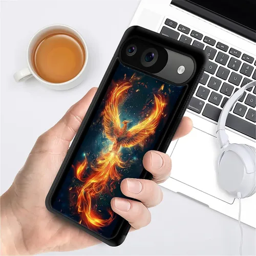 Vista 1718 de Compatible con Google Pixel 4A 5G Mobile Case Creative Acrylic Panel trasero Silicona Protección Grip especialmente diseñado para Google Pixel 4A 5G