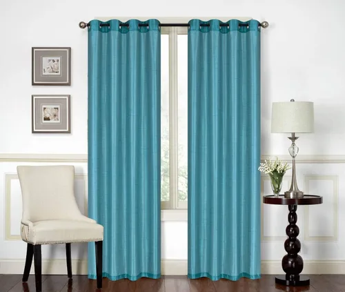 Vista 9 de All American Collection Nueva Cenefa de Cascada Doble de Seda Sintética Sólida Adjunta con Colas (55" x 32", Cenefa Beige)