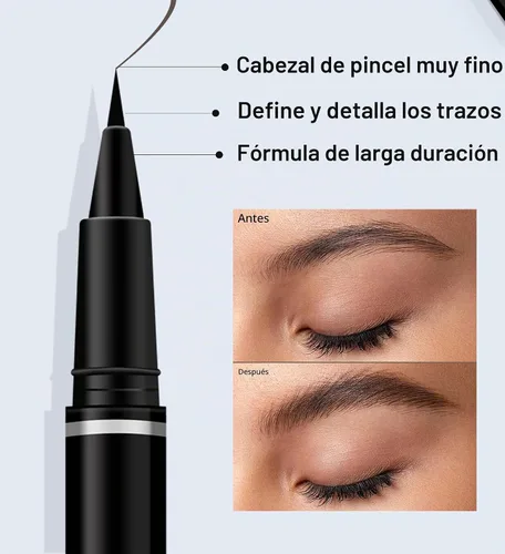 Vista 3 de Lápiz de cejas de agua silvestre extrafino, impermeable y a prueba de manchas, aplicador de punta de fieltro, delineador líquido de alta A #01