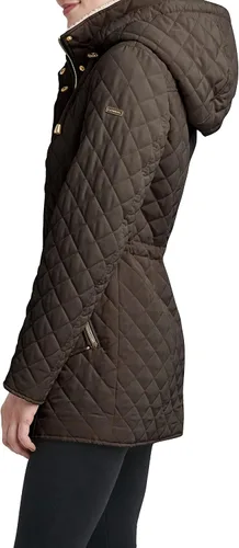 Vista 2 de Laundry by Shelli Segal Chaqueta de piel de oveja sintética acolchada 34 con capucha para mujer
