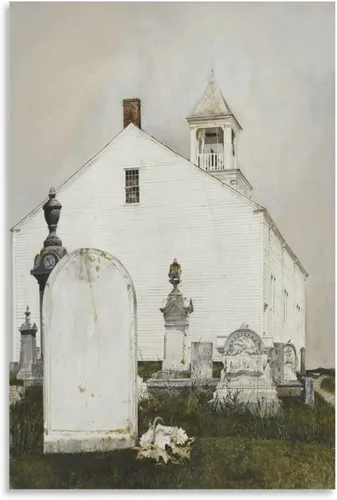 Vista 9 de JIANPIN Andrew Wyeth Perpetual Care - Lienzo impreso con pinturas famosas, pósteres artísticos de pared, lienzo decorativo en H para pared, póster