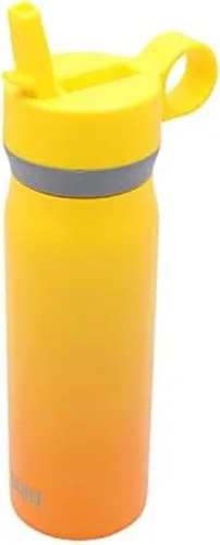 Vista 9 de BUILT Botella de acero inoxidable aislada al vacío de doble pared con tapa con pajilla, 20 onzas de boca ancha, teñido anudado de anochecer