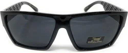 Vista 2 de Locs 91105 Gafas de sol negras Auténtico Gángster Flat Top Lowrider Maddogger Sombras, Negro