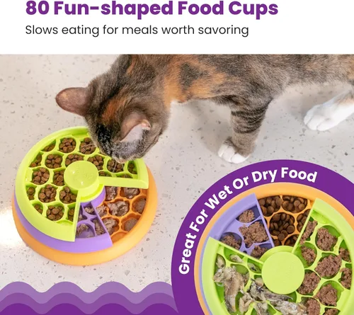 Vista 3 de Catstages Kitty Lickin' Layers - Juguete interactivo para gatos con alimentación lenta, rompecabezas de golosinas, para comida seca o húmeda