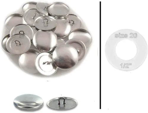 Vista 4 de Tamaño 20 (1/2") botones para cubrir/Self Cover botones con Wire Backs por I Craft for Less – QTY 75