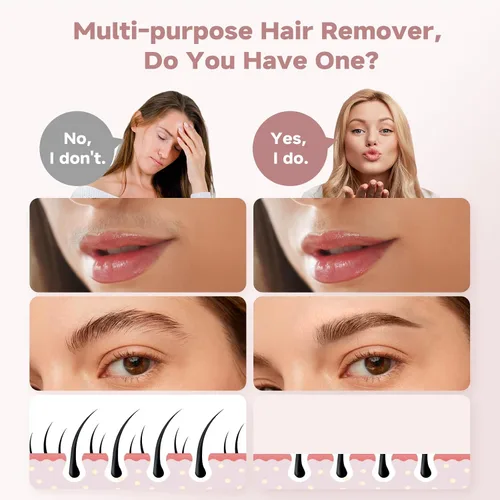 Vista 7 de Removedor de vello facial para mujeres (Gen 3 Pro), recortador facial de cejas, dispositivo de depilación 2 en 1 de lujo para cara, labios, nariz