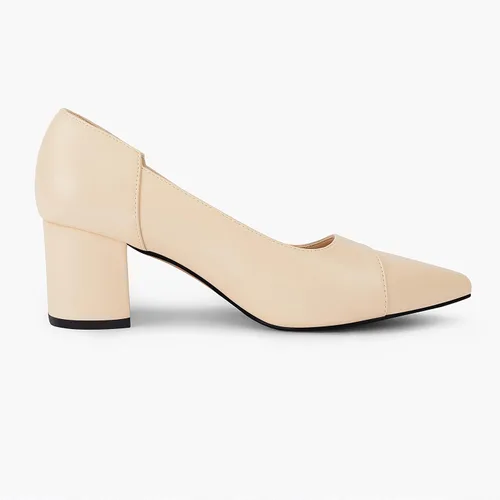 Vista 5 de Mafulus Zapatos de tacón bajo de bloque grueso para mujer, elegantes zapatos de vestir para oficina, boda, fiesta
