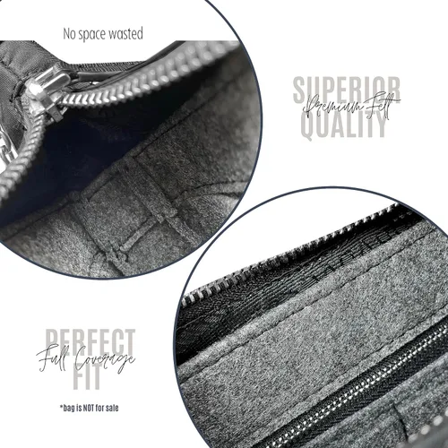Vista 4 de Purse Organizer for Re Edition 2005 Bag Organizer, Re Edition 2005 Bag Insert, Handmade Snug Sturdy Felt Organizer with Silver Zipper (Lime)