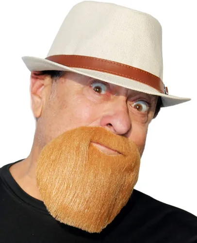 Vista 2 de Barba de círculo completo falsa de la cabra extendida realista, barba del traje de la novedad