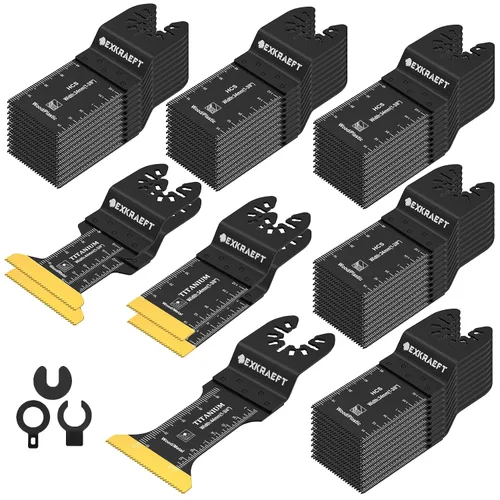 Vista 9 de 100 cuchillas oscilantes multiherramienta de titanio, cuchillas de sierra oscilantes universales para uñas de metal, madera y plástico, kits