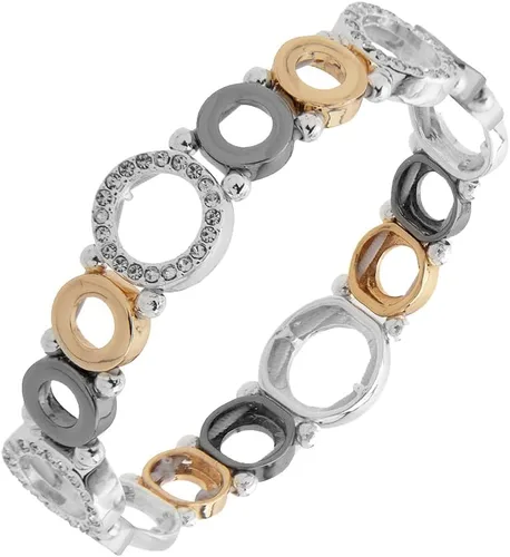 Vista 5 de Nine West Women's Stretch Bangle Bracelet, Layered Stackable Fashion Jewelry for Everyday and Dress Wear Paquete de 2 - Tri Tone
