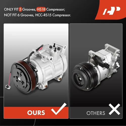 Vista 2 de A-Premium Compresor de aire acondicionado con embrague compatible con Mazda 3 2.0L 2010-2013, 3 Sport 2.0L 2010-2013, con compresor HCC-HS18N, 5