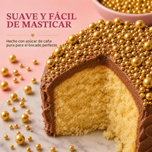 Vista 4 de Confect Gránulos Dorados de Perlas Gránulos Dorados para Decoración de Pasteles y Cupcakes y Celebración Paquete Surtido de 5 All That Glitters