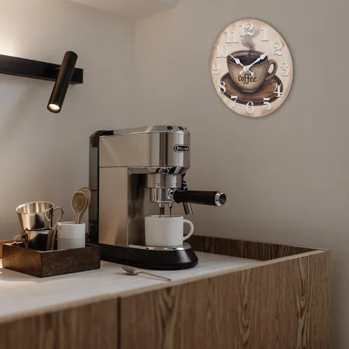 Vista 4 de Reloj de pared de cocina de 12 pulgadas, reloj de cristal moderno con tema