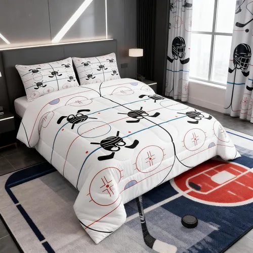 Vista 51 de Homewish Juego de edredón de juegos deportivos de pelota, tamaño twin, juego de ropa de cama de béisbol y baloncesto, 2 piezas para niños