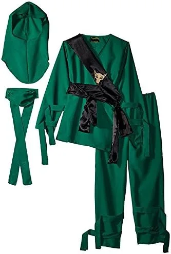 Vista 2 de UNDERWRAPS Costumes Children's Green Ninja Costume, Medium 6-8 Childrens Costume