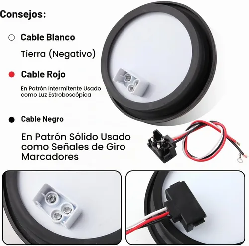Vista 6 de Partswcgg 4 piezas de luces estroboscópicas redondas ámbar de 10,16 cm, 24 luces LED para remolque con patrones de parpadeo sólidos para lámparas