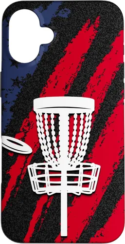 Vista 22 de iPhone 16 Disc golf american flag USA disc golfer dad Case
