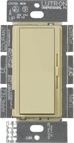 Vista 7 de Lutron - Regulador de intensidad Diva de 8 amperios y 3 vías/unipolar, de 0 a 10 voltios, DVSTV-WH, 10.00 volts Blanco