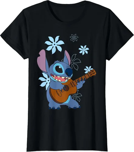 Vista 39 de Camiseta de danza floral Lilo & Stitch con ukelele para niñas Gris asfalto