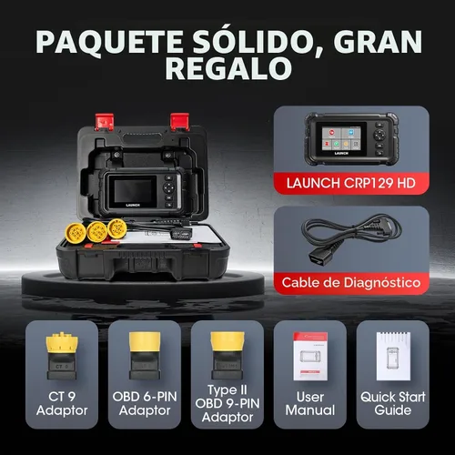Vista 8 de LAUNCH CRP129 HD Herramienta de escaneo de camión resistente, herramienta de diagnóstico de sistema completo para diésel con ajuste de límite