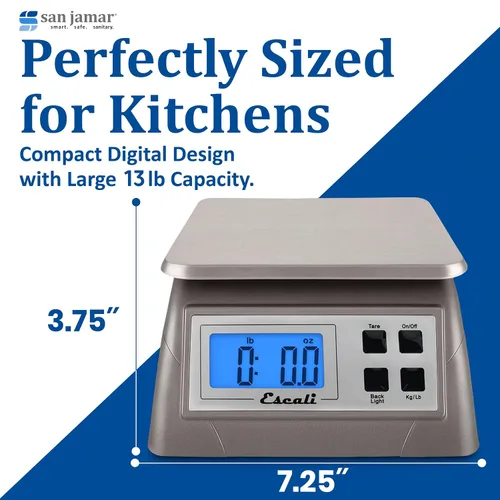 Vista 4 de Carlisle FoodService Products SCDG13 - Báscula de cocina digital cuadrada grande