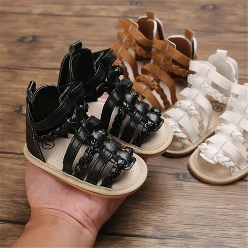 Vista 5 de LAFEGEN Sandalias de verano para bebés niños y niñas, 2 correas, antideslizantes, suela suave, zapatos de playa para bebés, zapatos de cuna
