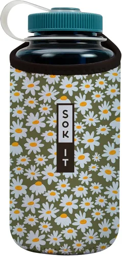 Vista 68 de Sok It BotlSok Funda para botella de agua con cubierta de neopreno aislante (Floral abstracto, se ajusta a CamelBak o Nalgene de 12 onzas)