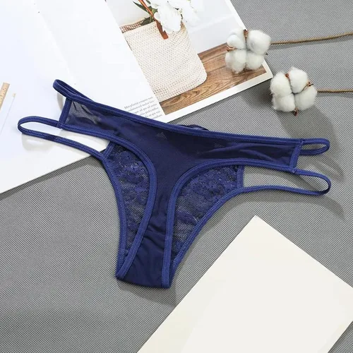 Vista 2 de Tangas para mujer, ropa interior corta sexy y sexy con estampado de letras y estampado floral