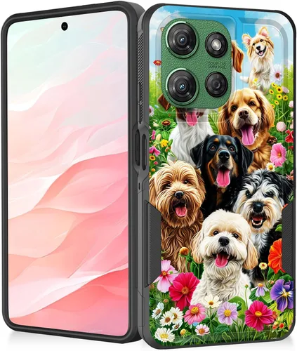 Vista 48 de Funda para Moto G Play 4G 2024, resistente de doble capa híbrida de policarbonato duro, goma suave, a prueba de golpes, funda protectora resistente