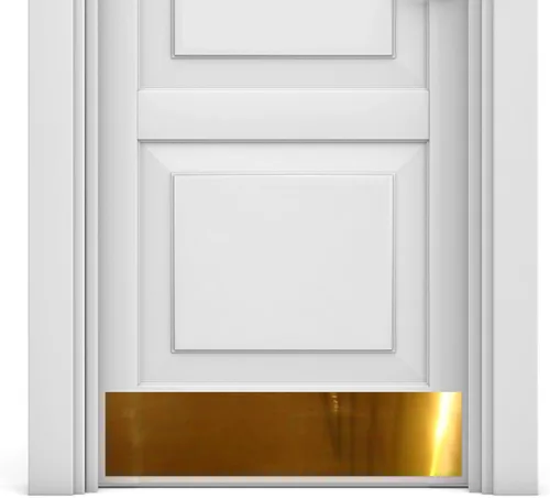 Vista 10 de Deck The Door - Placa protectora para puertas - Acento elegante y protección duradera - Aluminio anodizado - Incluye autoadhesivo fácil - 6x28