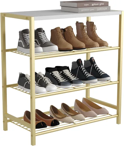 Vista 16 de HOMEFORT Zapatero de 5 niveles, estante de almacenamiento de zapatos, torre industrial para zapatos, organizador de zapatos estrecho para entrada