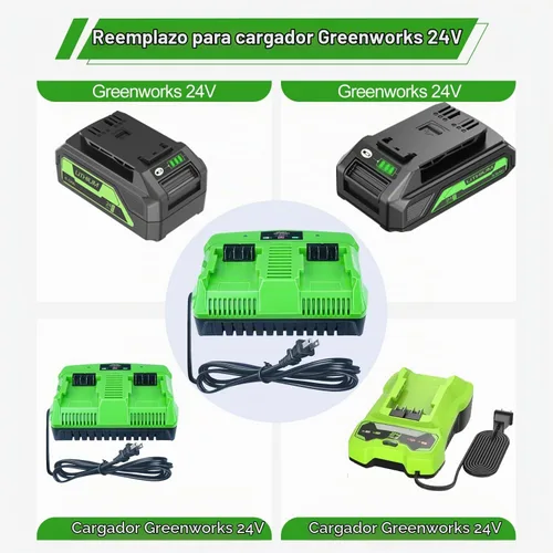 Vista 5 de DTK Reemplazo de doble puerto de carga rápida para batería de cargador de 24 V Greenworks