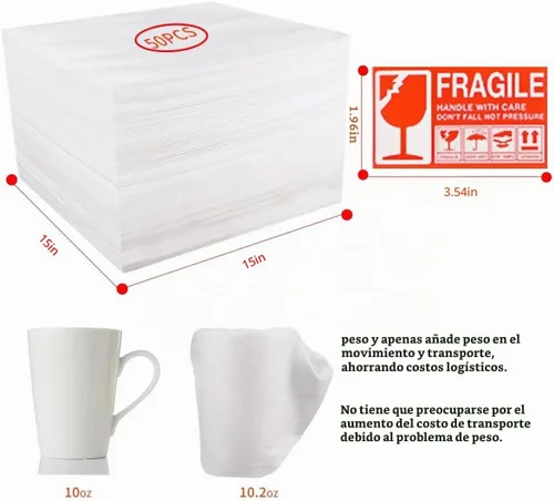 Vista 3 de Suministros de mudanza de 15 x 15 pulgadas, 50 bolsas de espuma