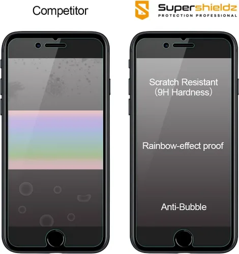 Vista 2 de Supershieldz, mica protectora de vidrio templado para iPhone 8 y iPhone 7, protege contra rayas, grasa de huellas digitales, libre de burbujas, 2