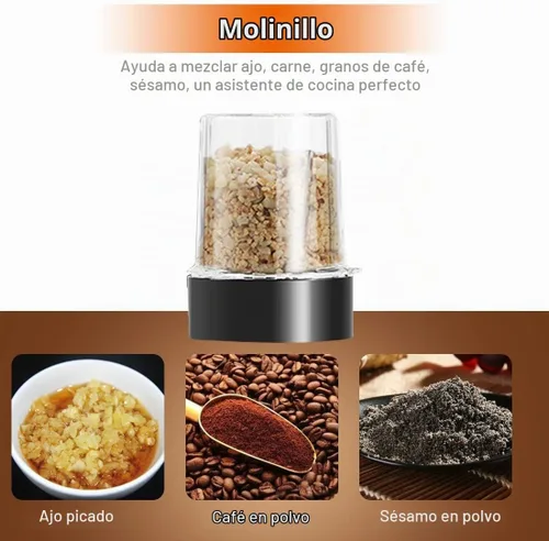 Vista 6 de Licuadora y Procesador de Alimentos Combo, Licuadora Personal para Batidos y Smoothies, Adecuada para Cocina, Hogar, Licuadora Eléctrica de 700W