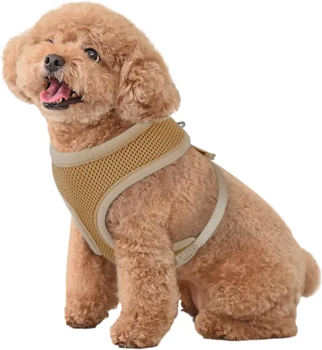 Vista 9 de MoNiBloom Arnés para perro de tamaño pequeño, chaleco acolchado suave para cachorros para caminar, correr, entrenar - negro, XS