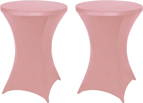 Vista 10 de FestiCorp Mantel de Mesa Negro de Spandex, Manteles Ajustados para Cóctel, Manteles Elásticos Redondos para Mesa Alta para Fiestas, Bar, Bodas