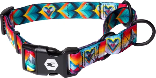 Vista 6 de Wolfgang - Collar de perro Martingala resistente con hebilla de nailon de liberación rápida para caminar y entrenar, estampado BrookTrout, grande