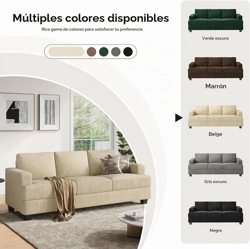 Vista 9 de COPIAE - Sofá de 89 pulgadas con asientos extra profundos, sofá de 3 plazas para la sala de estar, sofá moderno y cómodo con apoyabrazos, asientos