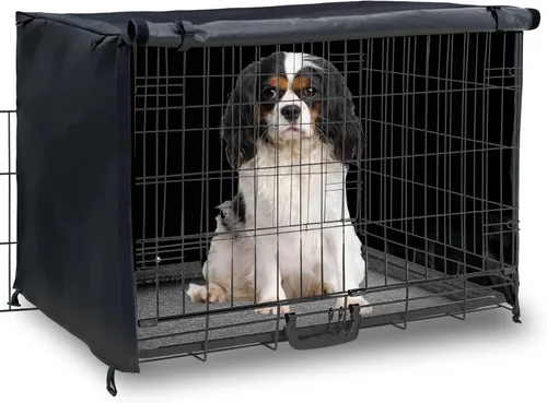 Vista 9 de Funda para jaula de perro de 24 pulgadas, Oxford impermeable 600D