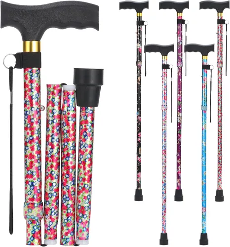 Vista 11 de PARLORA Bastón de caminar para mujeres y hombres, plegable, ligero, elegante, bastón plegable Bastones de caminar para personas mayores y adultos